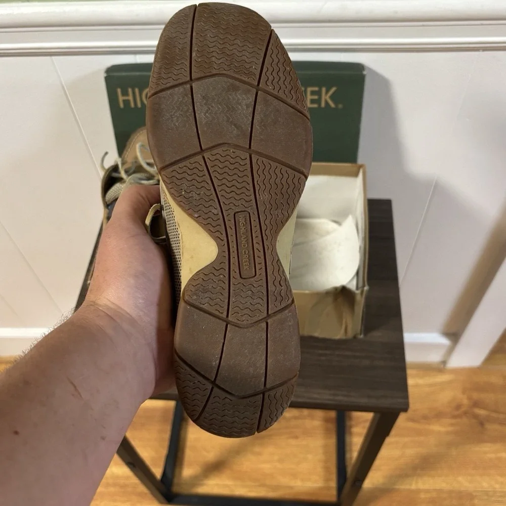 Highland Creek Belize Tan Beige Leather Boat Dock Shoes Men/Women 8 1/2 M -2